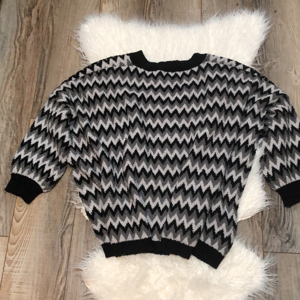 POL Zig Zag Chevron Berber Oversized Cardigan - Picture 4 of 9